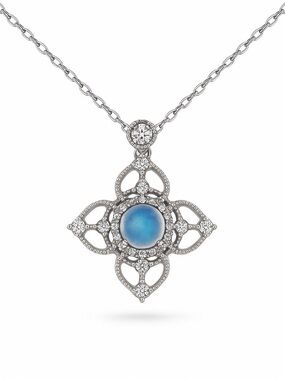 Aquamarine Quatrefoil Pendant